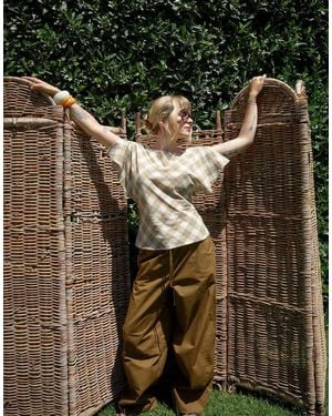 NA-KD X Marie Jedig Slit Detail Draped Top - Green