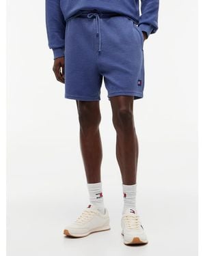 Tommy Hilfiger Washed Waffle Knit Sweat Shorts - Blue