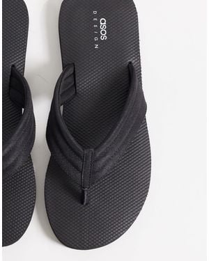 ASOS Thongs With Grosgrain Strap - Black