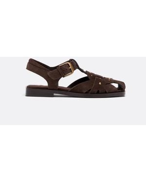Stradivarius Studded Leather Cage Sandals - White