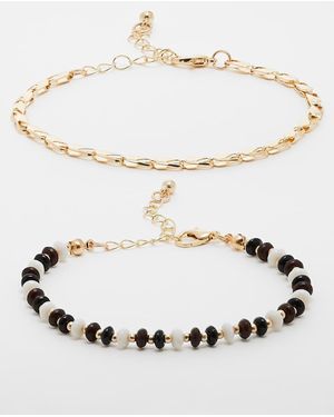 FADED FUTURE Confezione Da 2 Bracciali Con Catenina E Perline - Neutro