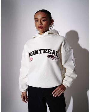 South Beach Montreal Badge Trim Hoodie - Grey