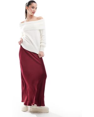 Threadbare Off Shoulder Jumper - Red