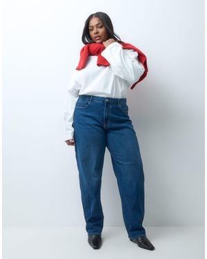 ONLY High Rise Barrel Jeans - Blue
