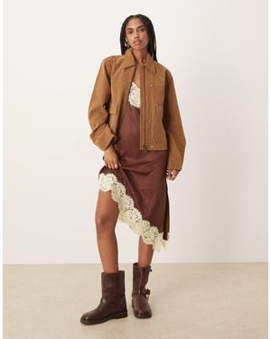 Free People Blair Vegan Suede Jacket - Natural