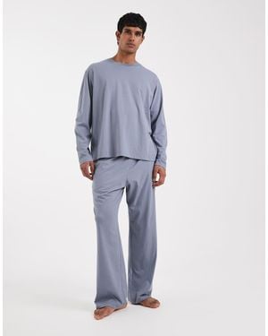 Jack & Jones Long Sleeve Pyjama Set - Blue