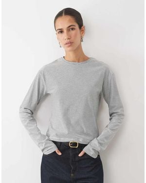 Mango Teen Long Sleeve T-shirt - Grey