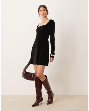 Miss Selfridge Vestito Con Corpino Aderente E Gonna Svasata - Neutro