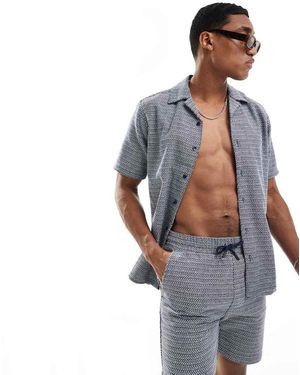 Only & Sons Camicia Testurizzata Con Colletto A Rever - Blu