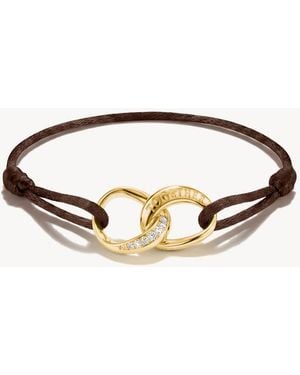 Thomas Sabo Textile Bracelet Together With White Zirconia - Brown