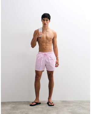 BOSS Octopus Swim Shorts With Logo Print - White
