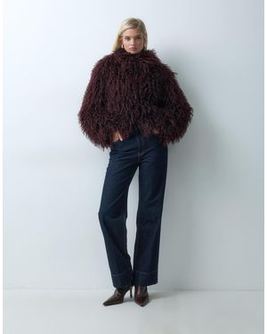 Gina Tricot Faux Fur shaggy Jacket - Blue