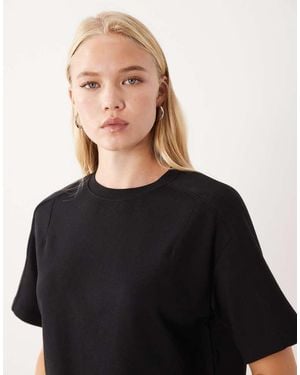 Mango Pico Cotton Mix T-Shirt Co-Ord - Black