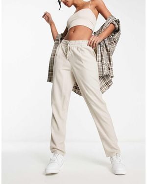 Vero Moda Linen Blend Tapered Pants - Natural