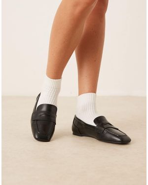 Asos Design Wide Fit Malta Loafers - Black