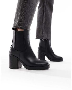New Look Botas Chelsea Negras Con Suela Gruesa De -Negro