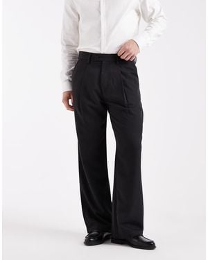 Jack & Jones Pleated Wide Leg Dress Trousers - Grey