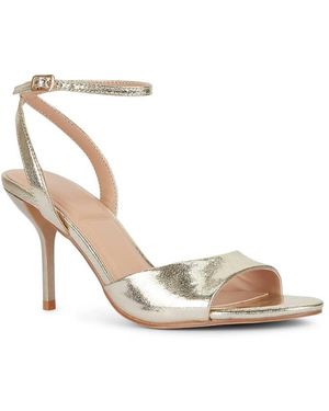 SEQWL Strappy Heeled Sandals With Ankle Strap And Stiletto Heels - Metallic