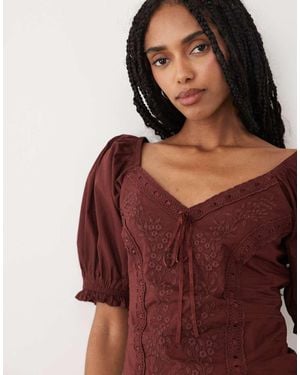 Miss Selfridge Embroidered Milkmaid Top