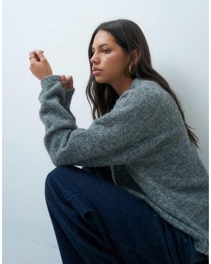 Jdy Drop Shoulder Knitted Jumper - Blue