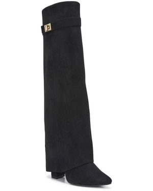 SEQWL Mid Heel Calf Boots With Metal Buckle And Zip Closure - Black