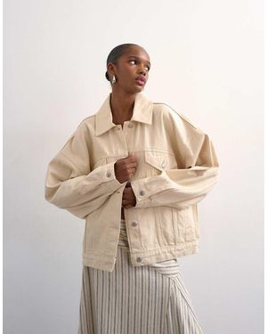TOPSHOP Chaqueta Vaquera Beis De Corte Globo De -Blanco - Neutro