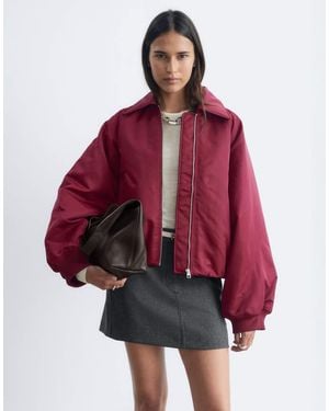 & Other Stories Relaxed Fit High Neck Bomber - Red