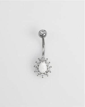 Lovisa Piercing Para El Ombligo De Acero Inoxidable Con Ópalo Y Strass De - Blanco