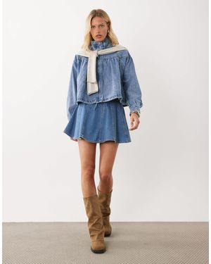 ASOS Denim schwingender minirock als kombiteil - Blau