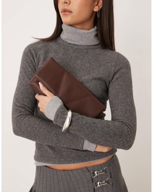 ASOS Fold Over Clutch Grab Bag - Gray