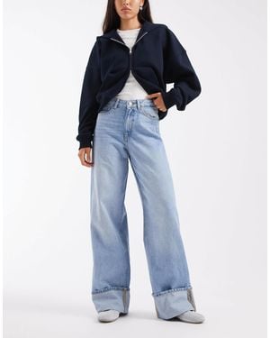 JJXX Tokyo Wide Leg Jeans With Turn Up - Blue