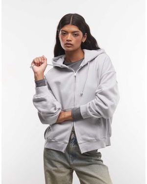 Weekday Hoodie Met Rits - Grijs