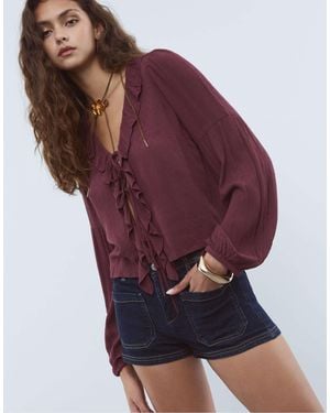 Stradivarius – lockere bluse - Lila