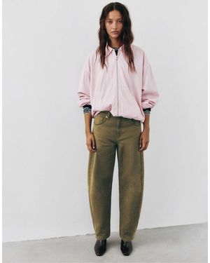 Pull&Bear Jean barrel taille basse en kaki - Vert