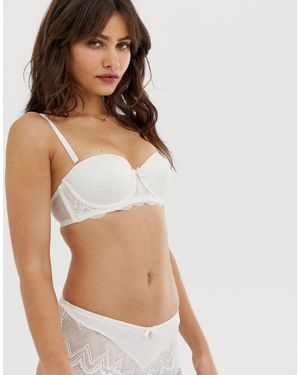 Ted Baker B By Geo Jacquard Logo Strapless Multiway Balcony Bra - White