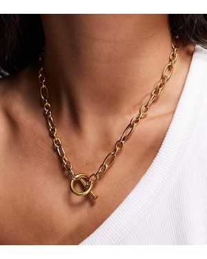 Neck On The Line Tia Plated Stainless Steel Toggle Necklace - Brown