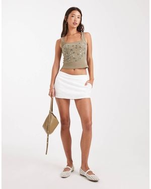 Hollister Linen Mini Skort - White