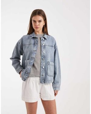 Vero Moda Denim Shacket With Front Pockets - Blue