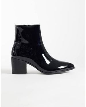 ASOS Heeled Zip Up Boots - Black