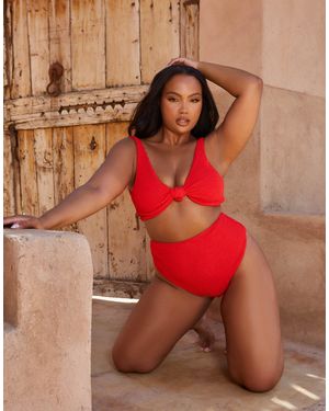 Moda Minx Curve x bernadette afia – geknotetes bikinioberteil - Rot