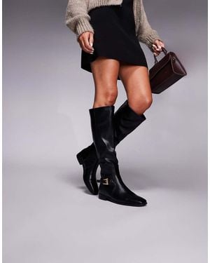 Public Desire Mackie Knee Boots With Buckle - Black