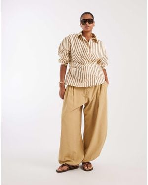 ASOS Curve Tailored Balloon Pants - Natural