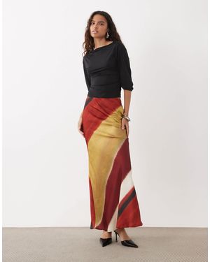 ASOS Satin Slip Maxi Skirt - Red