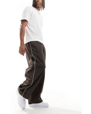 ASOS Oversized baggy Pants With Side Piping - White