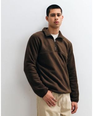 ASOS Fleece mit viertelreißverschluss - Braun