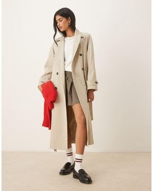 Mango Cotton Mix Trench Coat - Natural
