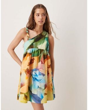 ASOS Twist Strap Asymmetric Mini Dress - Green