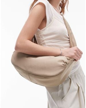 TOPSHOP Con Nylon Cross Body Bag - Natural