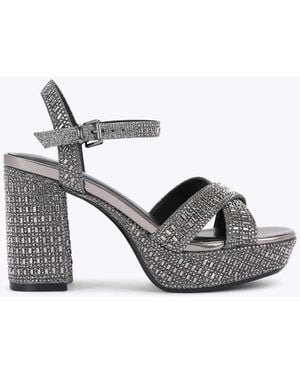 KG by Kurt Geiger Fleur Platform Heeled Sandals - Grey