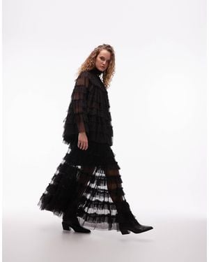 AllSaints Aude - jupe longue à volants - Blanc